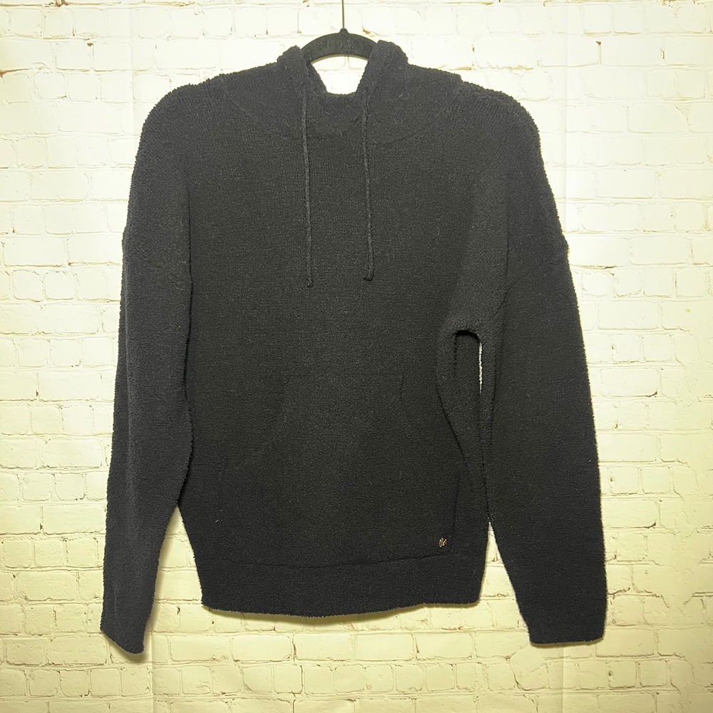 Buff Bunny Collection Black Loop‎ Yarn Hoodie Cozy Fleece Athleisure Size XS